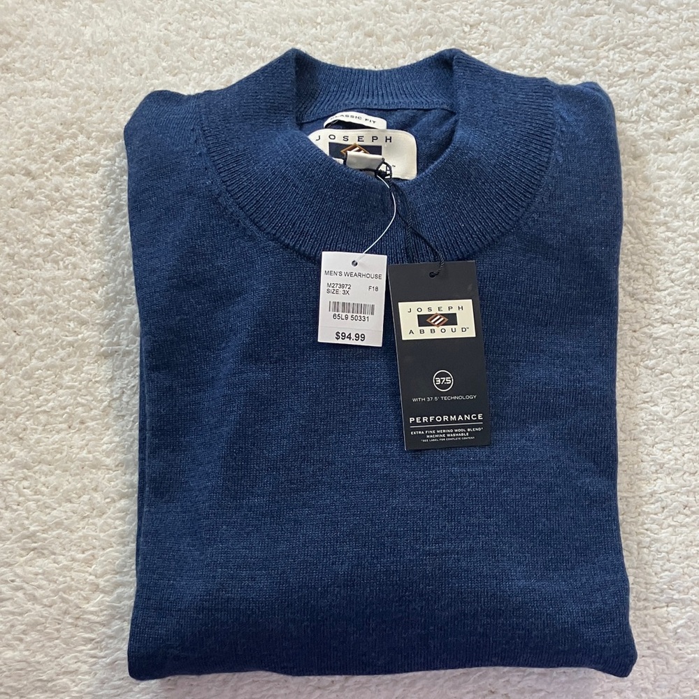 Joseph Abboud Men's Classic Navy Crewneck Sweater